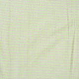 Beige Green Small Checks Cotton Handloom Fabric