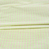 Beige Green Small Checks Cotton Handloom Fabric