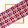 Beige Pink and Black Twill Cotton Handloom Fabric