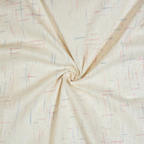 Beige Red and Blue Texture Cotton Handloom Fabric