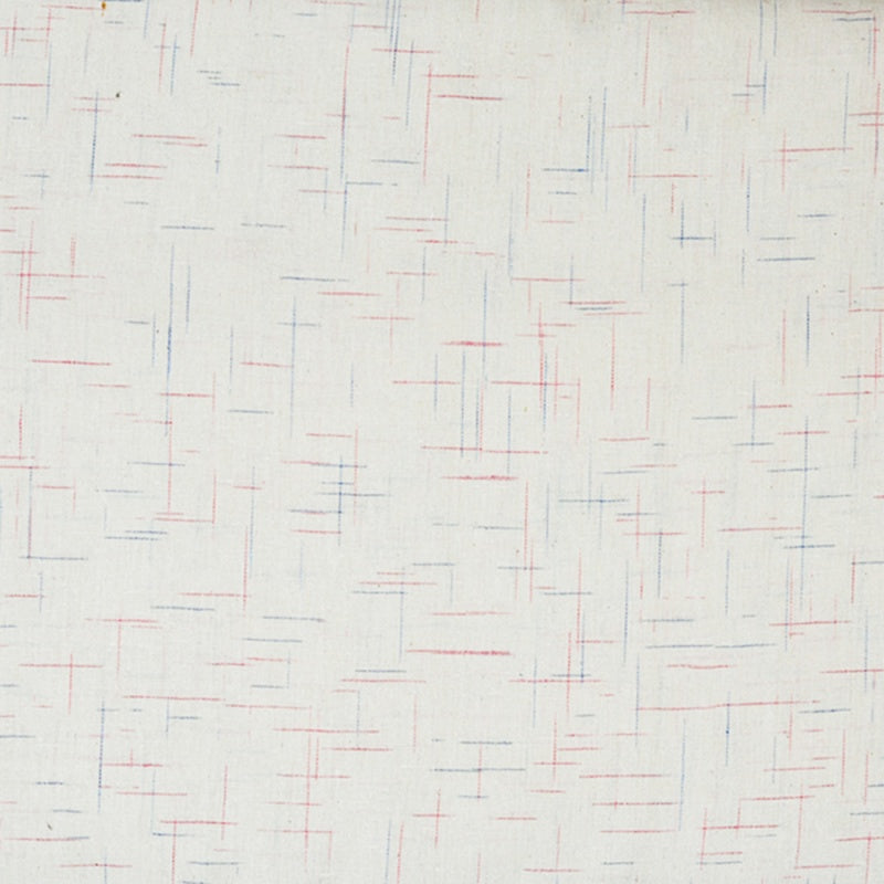 Beige Red and Blue Texture Cotton Handloom Fabric