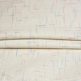 Beige Red and Blue Texture Cotton Handloom Fabric