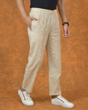 Beige-Solid-Cotton-Handloom-Men-Pant