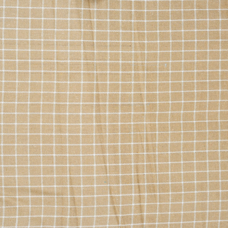 Beige White Twill Cotton Handloom Fabric