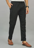 Men Cotton Solid Co-ord Set Gray and Black-25781