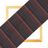 Black Red Stripe Handloom Cotton Fabric
