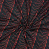 Black Red Stripe Handloom Cotton Fabric