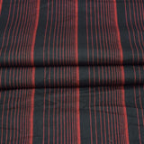 Black Red Stripe Handloom Cotton Fabric