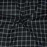Black White Checks Cotton Handloom Fabric