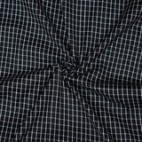 Black White Small Checks Cotton Handloom Fabric