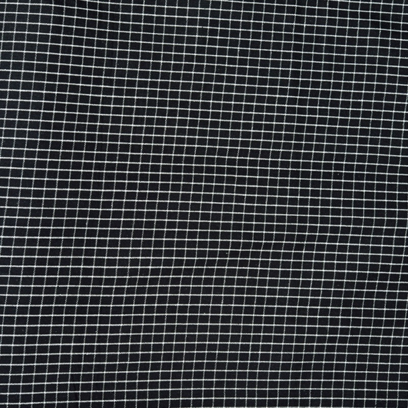 Black White Small Checks Cotton Handloom Fabric