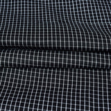 Black White Small Checks Cotton Handloom Fabric