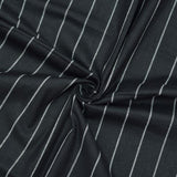 Black White Stripe Handloom Cotton Fabric