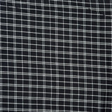 Black White Triple Line Checks Cotton Handloom FabriC