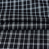 Black White Triple Line Checks Cotton Handloom FabriC