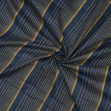 Black Yellow Stripe Handloom Cotton Fabric