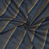 Black Yellow Stripe Handloom Cotton Fabric