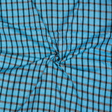 Blue Black Checks Cotton Handloom Fabric