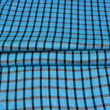 Blue Black Checks Cotton Handloom Fabric