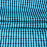 Blue Black Small Checks Cotton Handloom Fabric