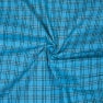 Blue Black Triple Line Checks Cotton Handloom Fabric