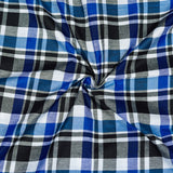 Blue Black and White Checks Cotton Handloom Fabric