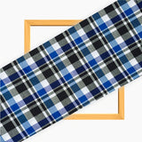 Blue Black and White Checks Cotton Handloom Fabric