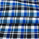 Blue Black and White Checks Cotton Handloom Fabric
