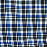 Blue Black and White Checks Cotton Handloom Fabric