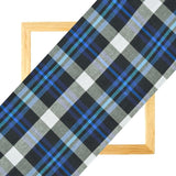 Blue Black and White Checks Handloom Cotton Fabric
