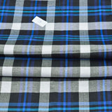 Blue Black and White Checks Handloom Cotton Fabric