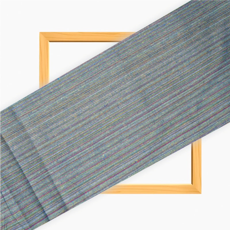 Blue Green Texture Cotton Handloom Fabric
