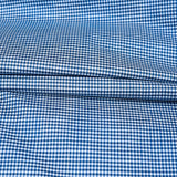 Blue White Small Checks Cotton Handloom Fabric