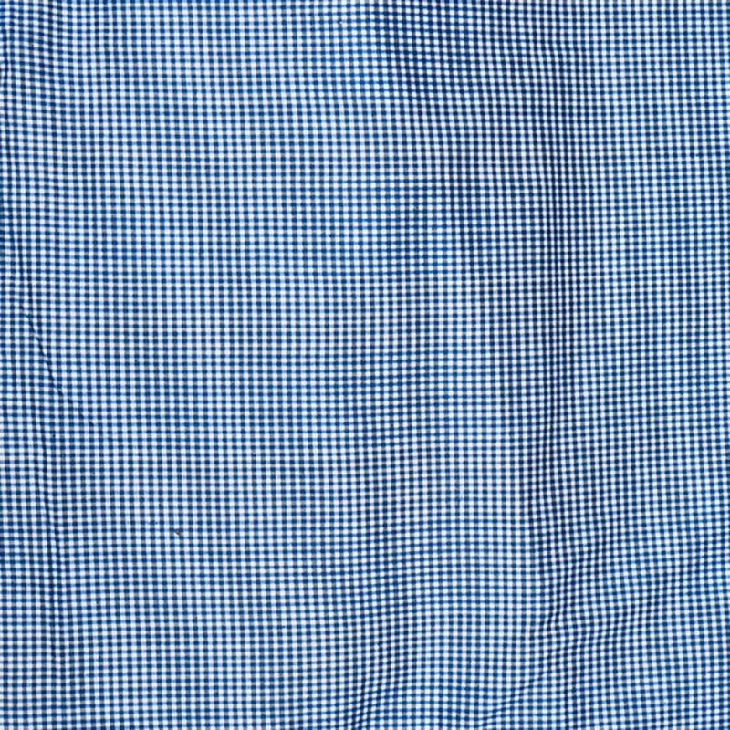 Blue White Small Checks Cotton Handloom Fabric