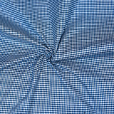 Blue White Small Checks Cotton Handloom Fabric