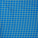 Blue Yellow Checks Cotton Handloom Fabric