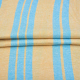 Blue Yellow Stripe Handloom Cotton Fabric