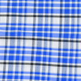 Blue and White Check Handloom Cotton Fabric