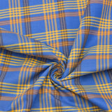 Blue and Yellow Check Handloom Cotton Fabric