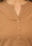 Women Mandarin Collar Cotton Top