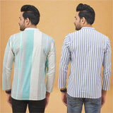 Combo Of 2 Men Stripe Cotton Handloom Kurta