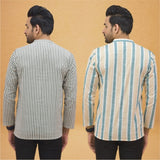 combo of 2 Men Stripe Cotton Handloom Kurta