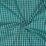 Cyan Black Small Checks Cotton Handloom Fabric
