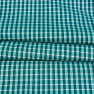 Cyan Black Small Checks Cotton Handloom Fabric