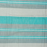 Cyan White and Gray Stripe Cotton Handloom Fabric