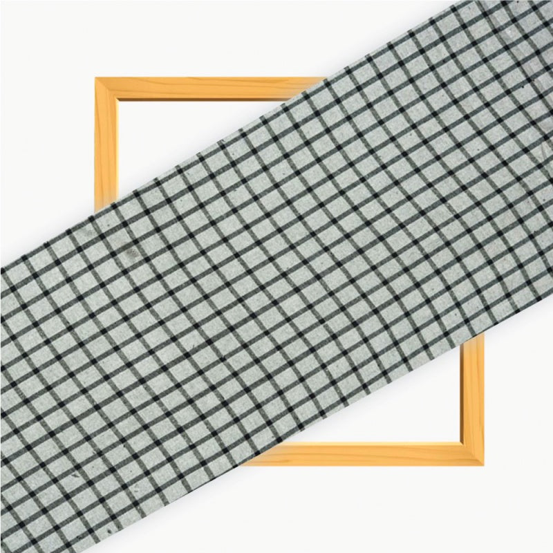 Gray Black Checks Cotton Handloom Fabric