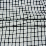 Gray Black Checks Cotton Handloom Fabric