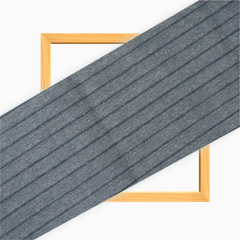 Gray Black Stripe Cotton Handloom Fabric