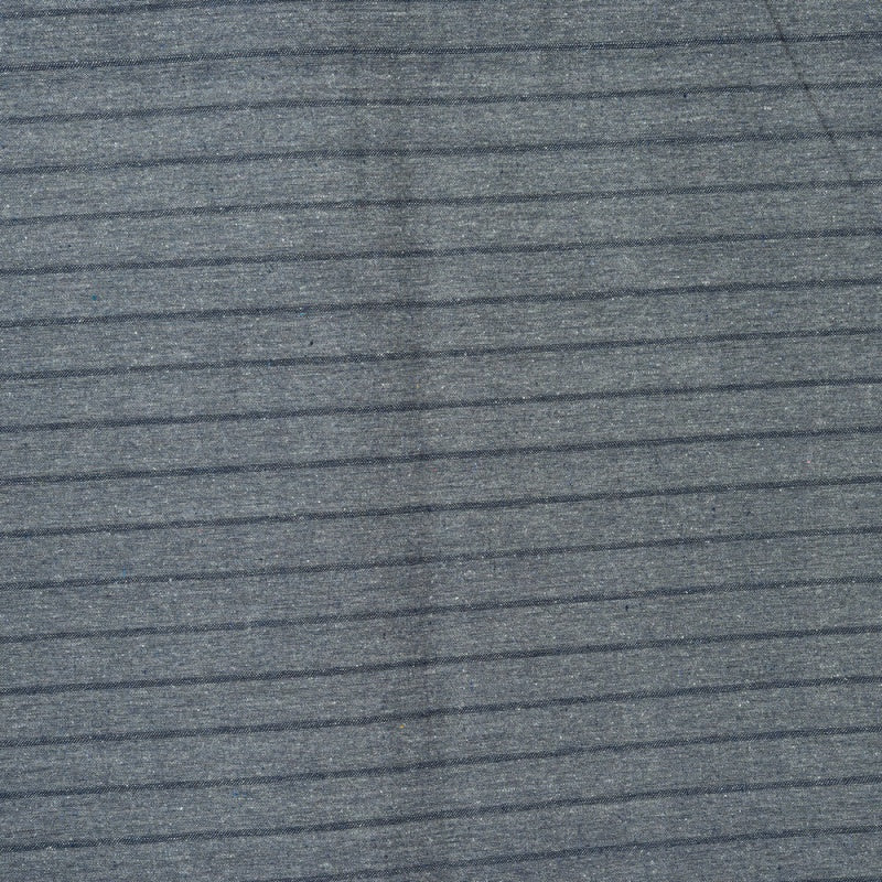 Gray Black Stripe Cotton Handloom Fabric