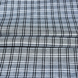 Gray Black Triple Line Checks Cotton Handloom Fabric